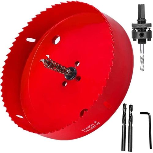 6 Inch Hole Saw for Making Cornhole Boards - Heavy Duty Steel - Corn Hole Drilling Cutter & Hex Shank Drill Bit Adapter for Cornhole Game