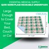 Essential Medical Supply Quik-Sorb 34" x 36" Plaid Quilted Reusable Underpad in 3 Pack - Waterproof Incontinence Bed Pads for Adults, Washable and Reusable Bed Pads for The Couch, Car and Bed