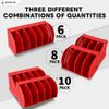 5 Inch Professional Sanding Discs Storage Bins - 10 Bins Set for Efficient Organization, Offset Snap-On Connection, Grit Classification, Space-Saving Design and Versatile Application, Red