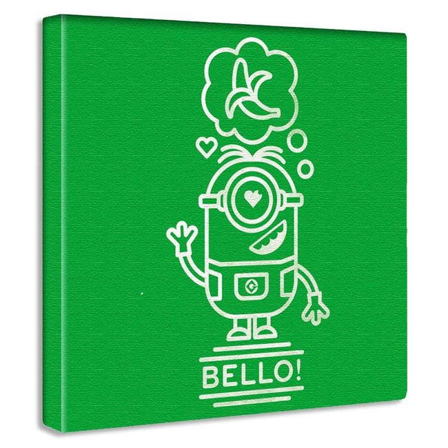 Minion min-0010-grn Pop Art Panel, 11.8 x 11.8 inches (30 x 30 cm), Made in Japan, Poster, Stylish, Interior, Remodeling, Living Room, Interior, Green, Simple, Character, Fabric Panel