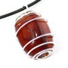 The Psychic Tree Carnelian Wire Wrapped Necklace Snake Chain
