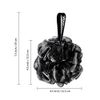 Yoget Charcoal Bath Loofah Sponge, 4 Pack Black 60G Large Shower Mesh Ball Soft Pouf Body Scrubber, Exfoliate, Cleanse, Soothe Skin, Black Loofah with White Trim