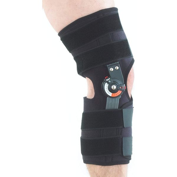 Hinged Knee Brace, Firm Support - Adjustable Dials for Tendon Strains, Ligament 