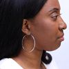 Sterling Silver 40mm Plain Sleeper 2mm Hoop Earrings