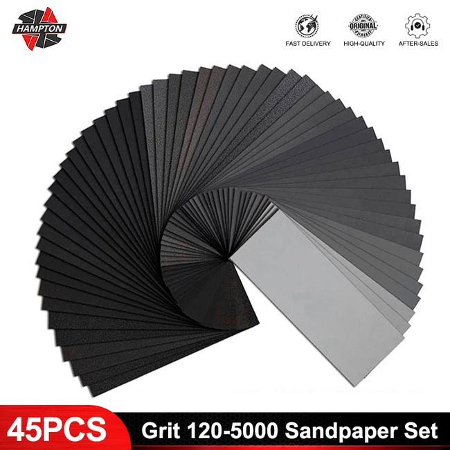 45Pcs Wet Dry Sandpaper, 400/600/ 800/1000/ 1200/1500/ 2000/2500/ 3000 Grit  Assorted Sanding Sheets for Automotive Polishing, Metal Sanding, Wood  Furniture Finishing, 9 x 3.6 Inch by BAISDY - Yahoo Shopping