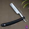 3 Pieces Men's Shaving Set with Straight Razor in Black Colour,Double Sided Leather Strop & Sharping Paste (3Pcs)