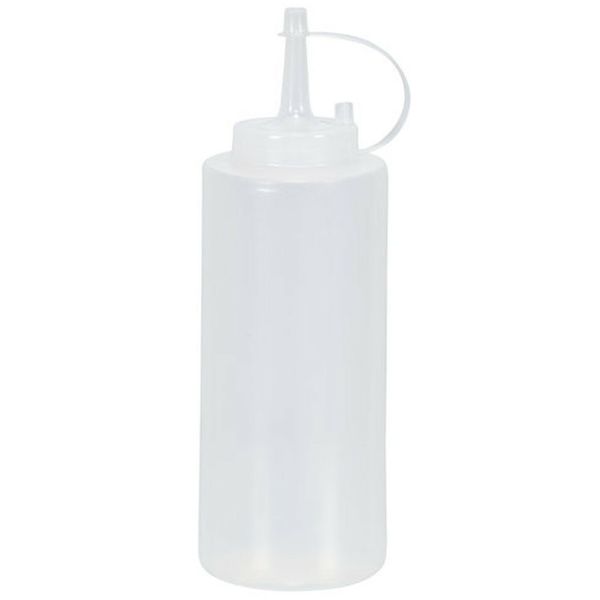 SquEEze Dispenser 12 oz NOZZLE BOTTLE Clear Soft & Squeezable Plastic Applicator