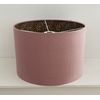 Blush Pink Velvet Leopard Print Drum Lampshade