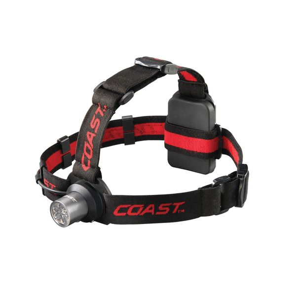 COAST® HL5 175 Lumen Utility LED Headlamp with Hinged Beam Adjustment and Hard Hat Compatibility, black