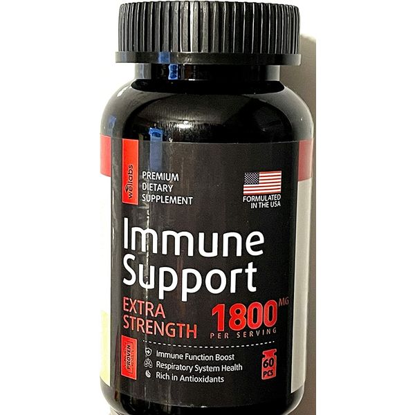 2 Bottles  Wellabs Immune Support 1800mg, 60 Capsules Selenium 30 Servings NEW