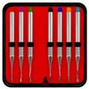 SurgiMac 7 Pc German Grade Dental Elevator Proximators, Orthodontic PDL Luxating Root Elevator Periotome Set for Tooth Extraction