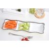 3-Section Serving Piece Porcelain with Silver Trim