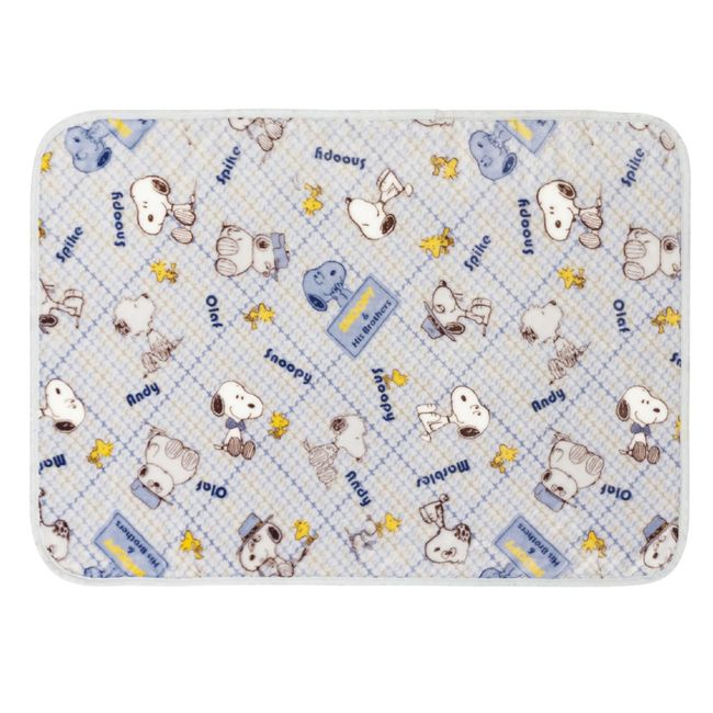 Nishikawa FQ71185066800 Snoopy Blanket, 39.4 x 27.6 inches (100 x 70 cm), Washable, Soft, Warm, Lightweight, Woodstock Brothers Blue