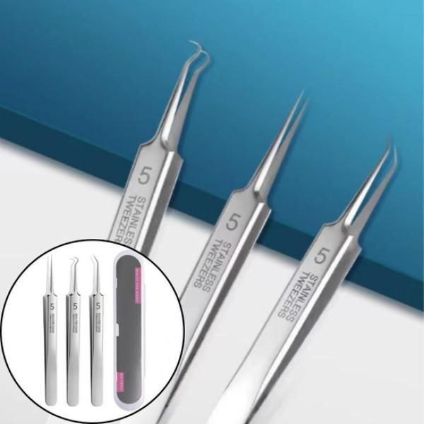 Acne extrusion needle and acne popping tool set