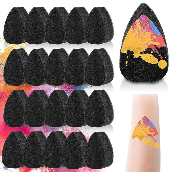 Face Paint Sponges,Makeup Sponge,20 Pcs Teardrop Facial Sponges,High Density Beauty Face Sponge Black Face Paint Sponge,Sponge Makeup for Kids Adults Body Face Halloween Paint Art Crafts