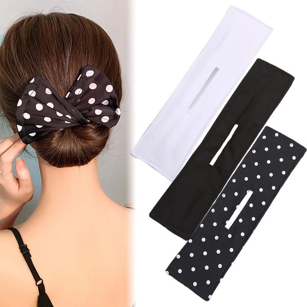 QIBZI Knotenringe für Haarstyling 3 PCS Twist Clip Stirnband Haar Donut Wave Donut Maker Ballerina Twist Sommer Zubehör Frauen Mädchen