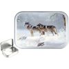 Teez- Wolf Winter 1oz Silver Hinged Tobacco Tin. 50ml, Pill Box