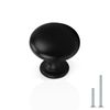 Probrico 10 Pack Cabinet Round Knobs in Black Finish,Kitchen Cabinet Pulls Hardware,1-3/16 inch(29.5mm) Diameter Furniture Pull Knobs