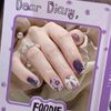 CLOGRATIA Nail Tip Purple Purple Landmine Korea Ribbon Mass Production Type Subcal Cute Otakutsu Butterfly Nail Tip