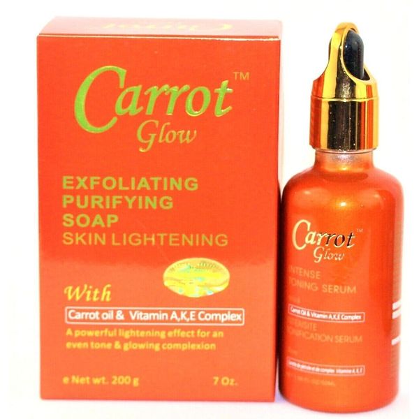 CARROT GLOW INTENSE TONING SOAP AND SERUM SET OF 2 / FREE SHIPPING