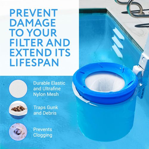 IMPRESA 20-Pack of Pool Skimmer Socks - Excellent Savers for Pool Baskets and Skimmers - Ideal for Inground or Above Ground Pools - Filters Debris and Other Small Particles
