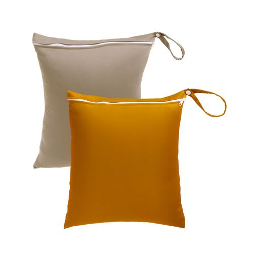 babygoal Travel Laundry Bags 2 Pack, Ideal for Travel, Gym and Swimming-Washable Waterproof Wet Dry Bags for Dirty Clothes, Bathing Suits and Swimsuits(brown)