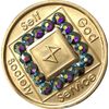 10 Year NA Medallion Bronze Amethyst Crystal Chip