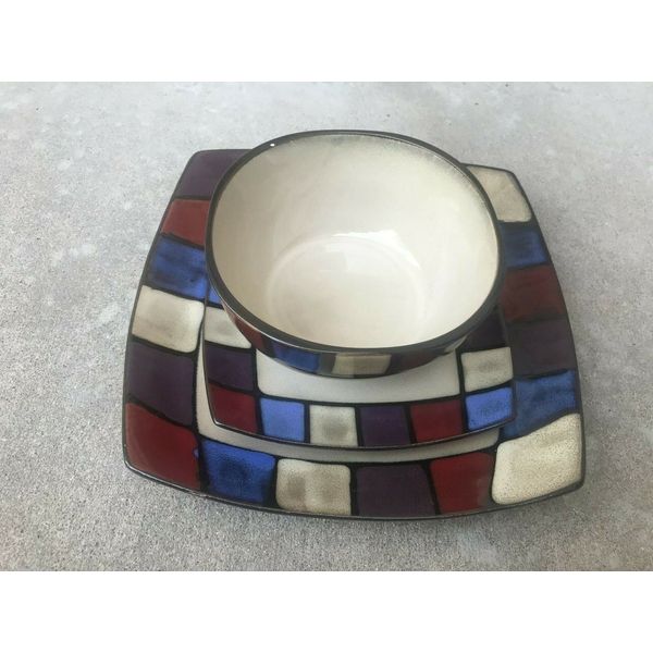 Dinnerware, One set 3 pieces, Mosaic Tile