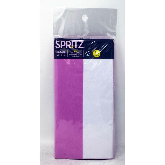 Spritz White/Pink Tissue Paper 12 Sheets