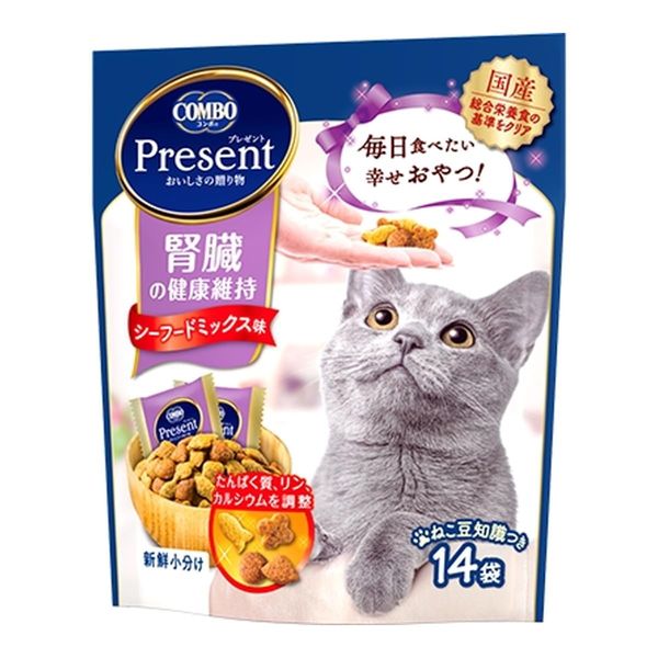 Combo Present, Cat, Snack, Kidney Health, Seafood Mix Flavor, 1.5 oz (42 g) x 14 Bags x 3 Packs