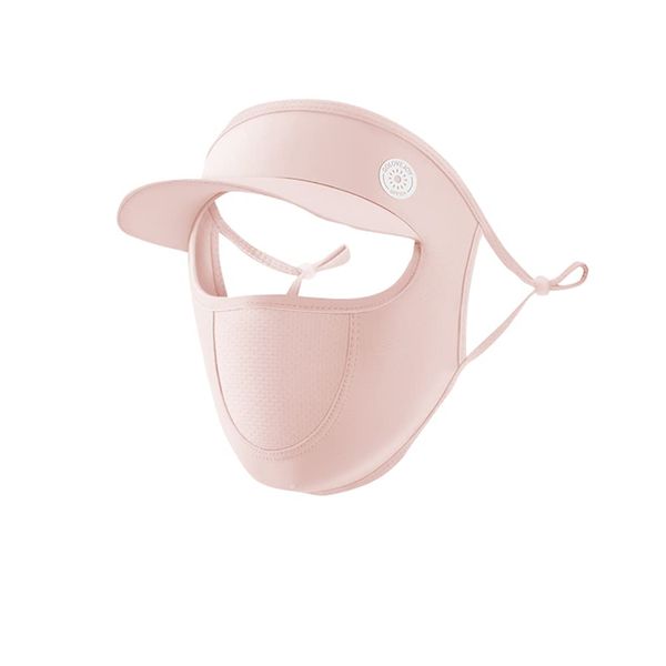 MTKCNTL LZQ1981 Sun Cap, Face Cover, UV Protection, Sun Protection, Hat, Summer Mask, Washable, Women's, Cooling Mask, 3D Mask, With Nostrils (Pink)