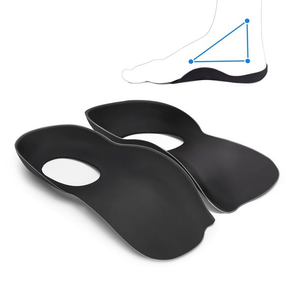 2 Pair Support Inserts for Flat Feet, Arch Support Insoles with Hole, Shoe Inserts for Women Shoes Men Shoes(L)