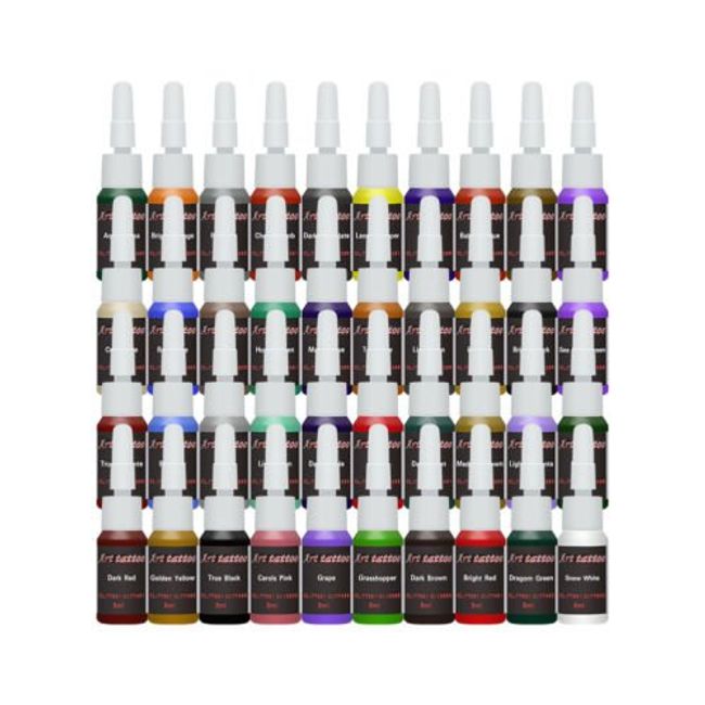 Beginner Complete Tattoo Kit 4 Machine Gun 40 color Ink Set Grips Tubes  Power Supply