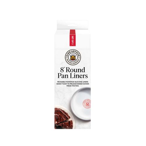 King Arthur Baking Company Square Round Pan Liners, Reusable Nonstick European-Grade Silicone, 8-Inch, Set of 2