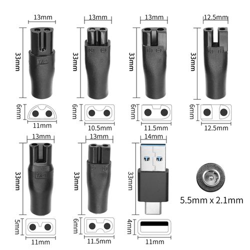 YAODHAOD 7 Plug 5V USB C Shaver Charger Cable,One Blade Charging Cable Compatible with Philips Norelco HQ8505 5000/7000 QP2620 Whale Kemei Babybliss etc