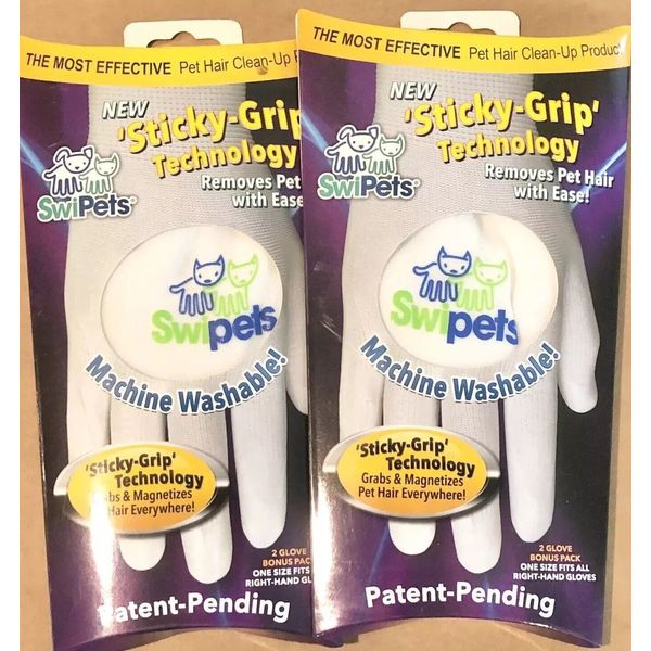 SwiPets Pet Hair Cleaning Glove 2 Sets New Dog Cat Grooming Product Fur Removal