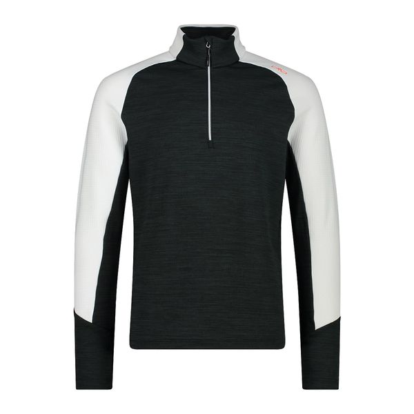 CMP Grid Tech Colour Block 33E1117 Men's Fleece Pullover Black/White 58, black / white