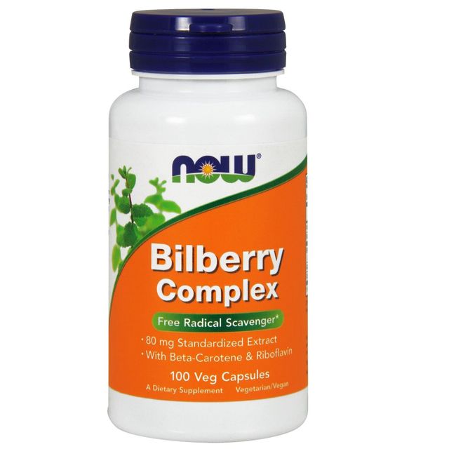 NOW Foods Bilberry Complex, 50 mg, 100 Veg Capsules