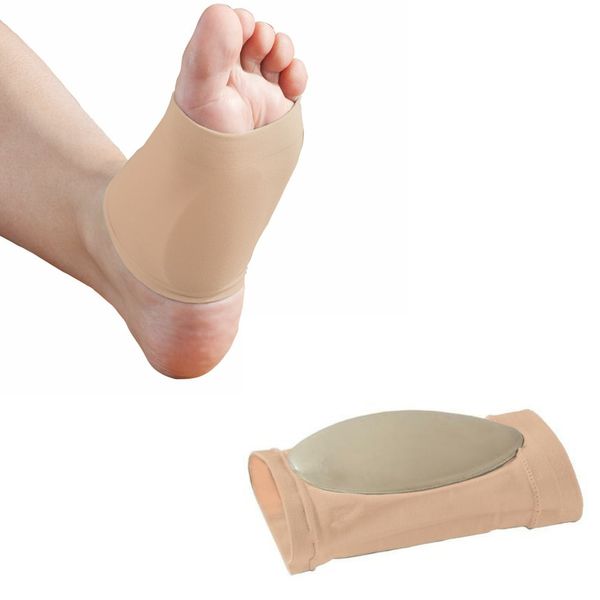 Medipaq Gel Plantar Fasciitis Support - 1 Pair Orthotic Plantar Fasciitis Insoles - Flat Feet Foot Arch Support Socks - Orthopedic Plantar-Fasciitis - Foot Support for Plantar Fasciitis - Cream