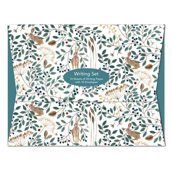 Hares and Berries Writing Set - 10 Paper Sheets with Envelopes