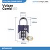 Henry Squire Vulcan 5 Wheel Open Shackle Combination Padlock, 60 mm (Length)