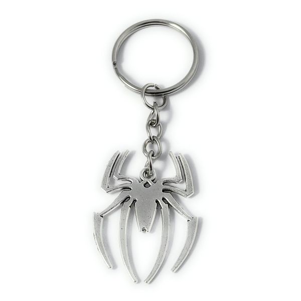 FizzyButton Gifts Spider Charm Keyring Key Ring with Silver Tone Keychain