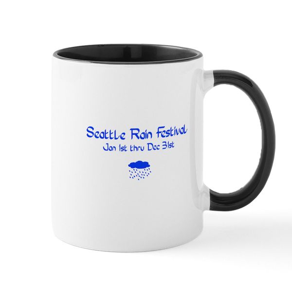 CafePress Seattle Rain Mug 11 oz (325 ml) Ceramic Coffee Mug