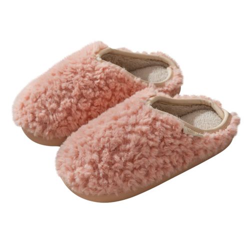 Euyqs Room Shoes, Warm Slippers, Winter, Warm Slippers, Indoor, Unisex, Fluffy, Washable, Pink