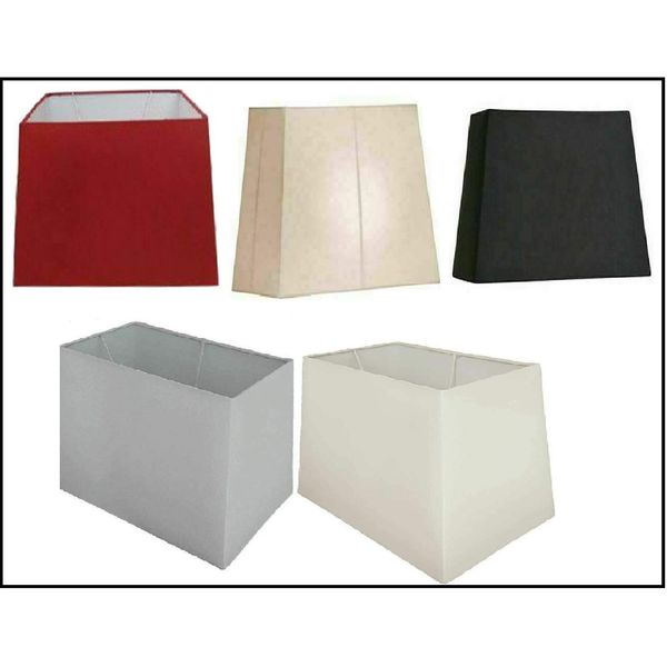 Silky Rectangular Pyramid Table Lamp Shade & Floor Lamp Shade (Silver Grey, 17" Rectangular Shade)