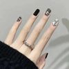 Lwenjing Nail Tip, False Nail Tip, 3D Nail Tip, Handmade Nail Tip, Wedding Nail Tip, Cute, Short Nail Tip, Popular, Japanese Style, Bride Nails, Shiny, False Nails, Pack of 24 (S12)