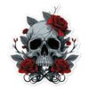 Skull Rose Thorns Vinyl Decal Sticker- 4.25" x 3.75"