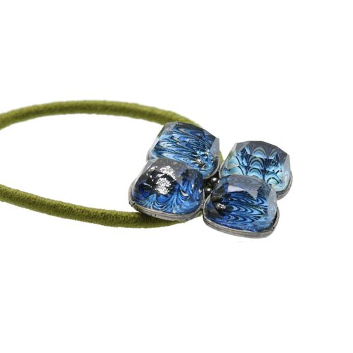 tamarusan (tamarusan) Blue Marble Flower Hair Elastic Antiqued