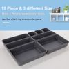 Kutesna 15 PCS Interlocking Desk Drawer Organiser Separator for Office,Bathroom,Kitchen,Makeup