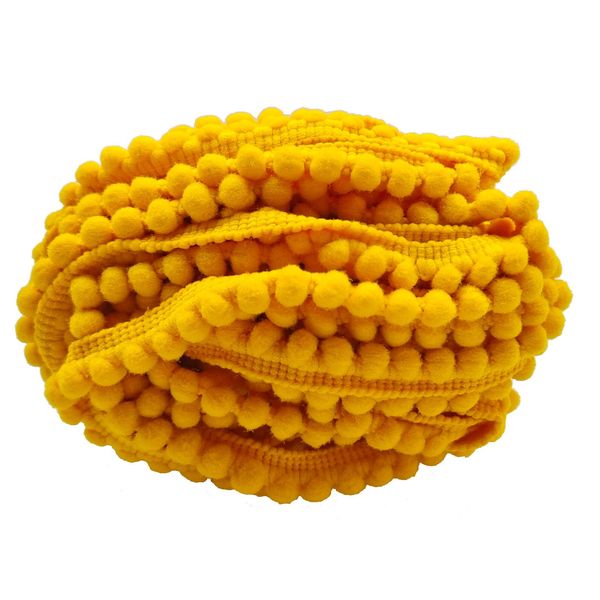 Mini Pom Pom Trim 8 Yards 5mm Ball Fringe Trim for Sewing Accessory Decoration DIY Crafts (Earth Yellow 1720)